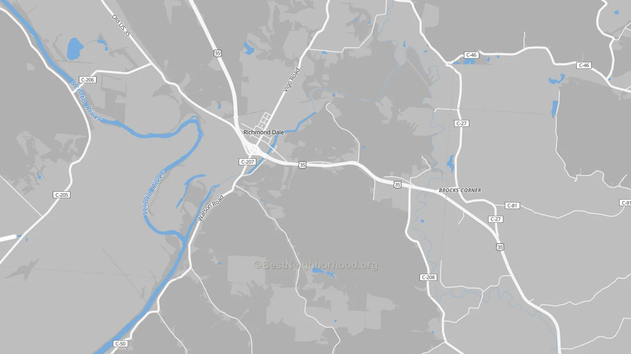 Transit Grade map of Richmond Dale, OH