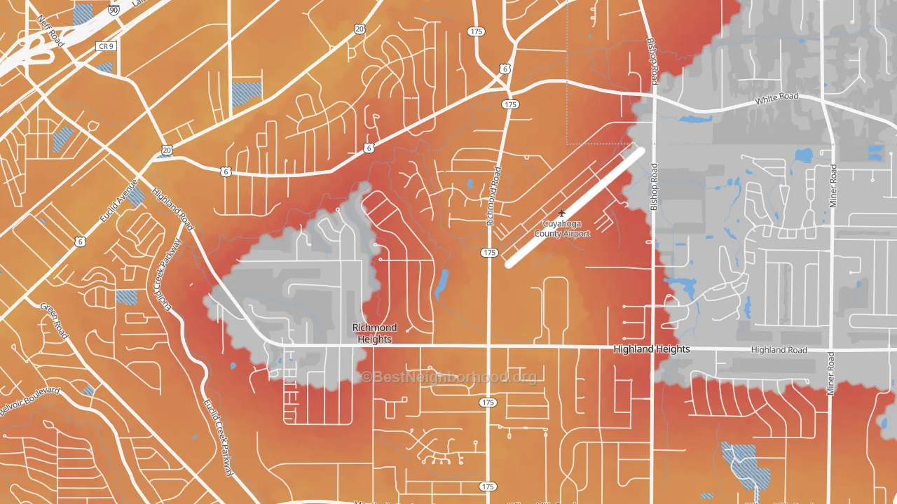Transit Grade map of Richmond Heights, OH