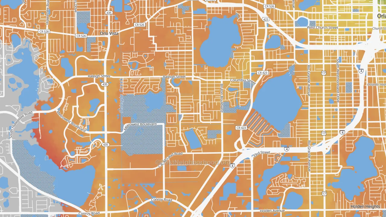 Transit Grade map of Richmond Heights-Orlando, Orlando, FL