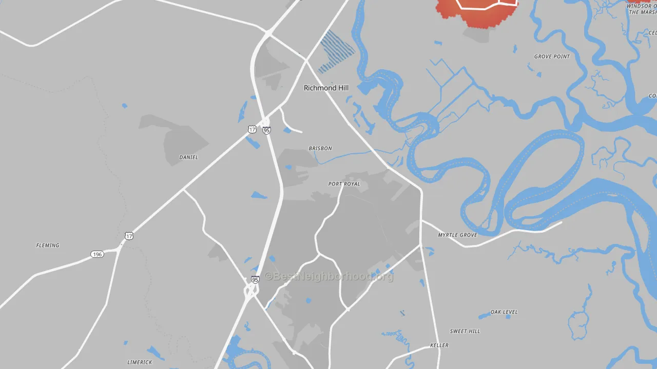 Transit Grade map of Richmond Hill, GA