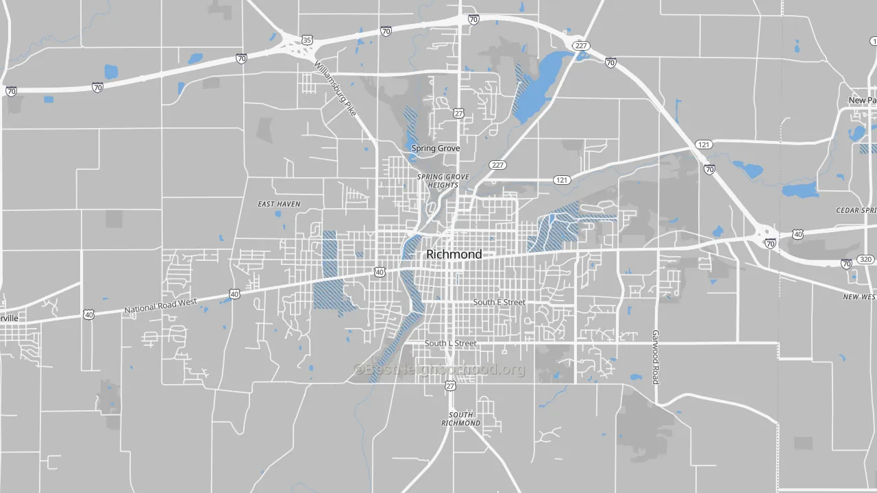 Transit Grade map of Richmond, IN