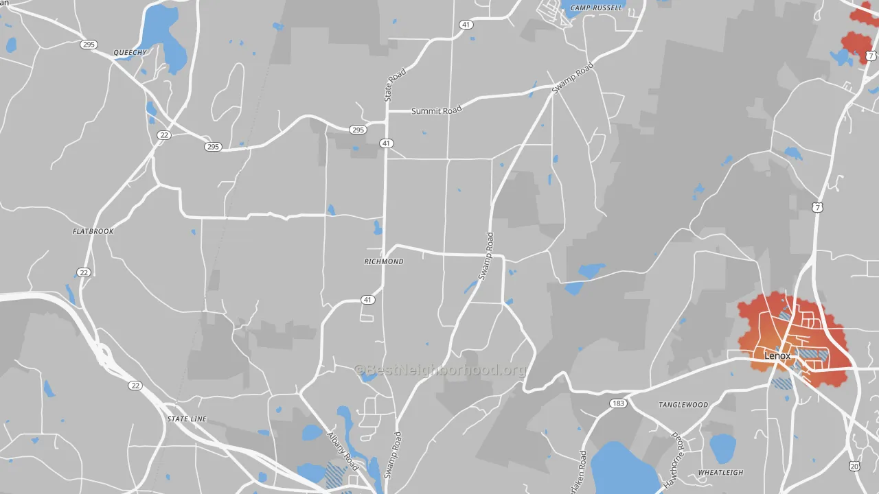 Transit Grade map of Richmond, MA