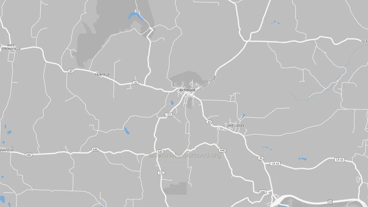 Transit Grade map of Richmond, OH