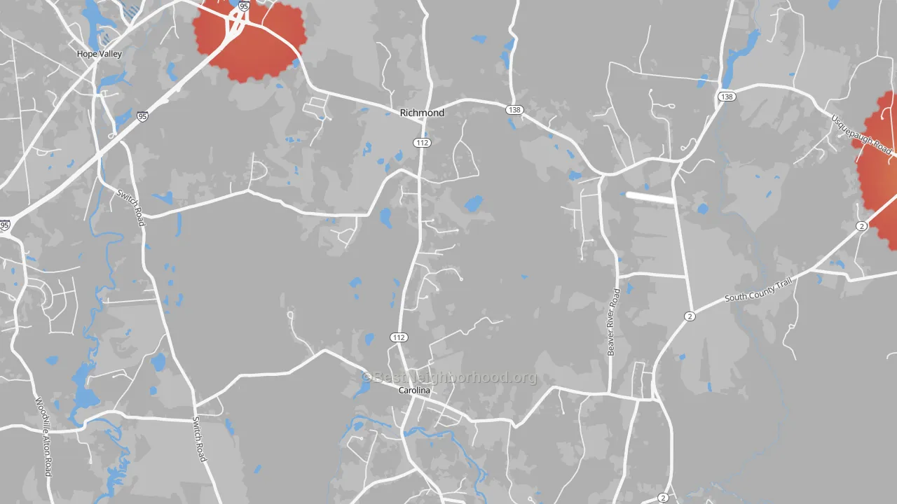 Transit Grade map of Richmond, RI