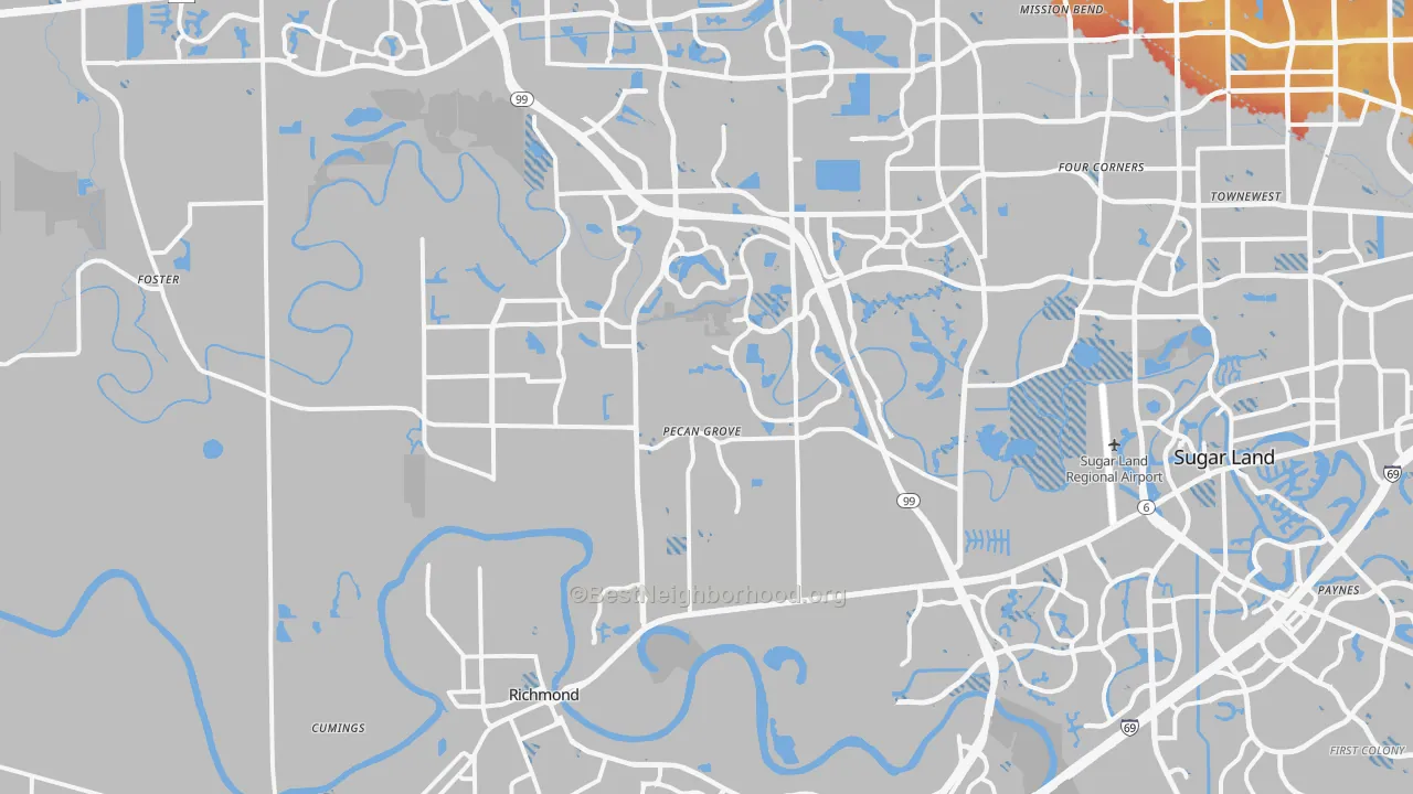Transit Grade map of Richmond, TX