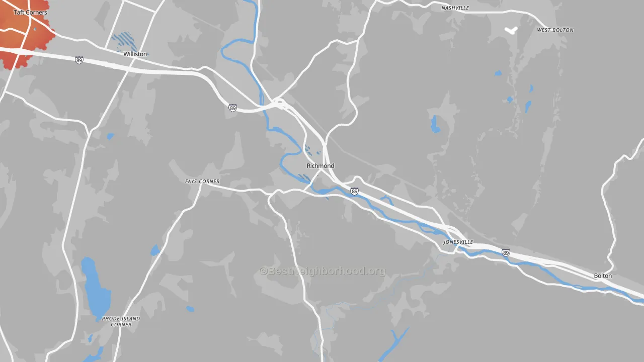 Transit Grade map of Richmond, VT