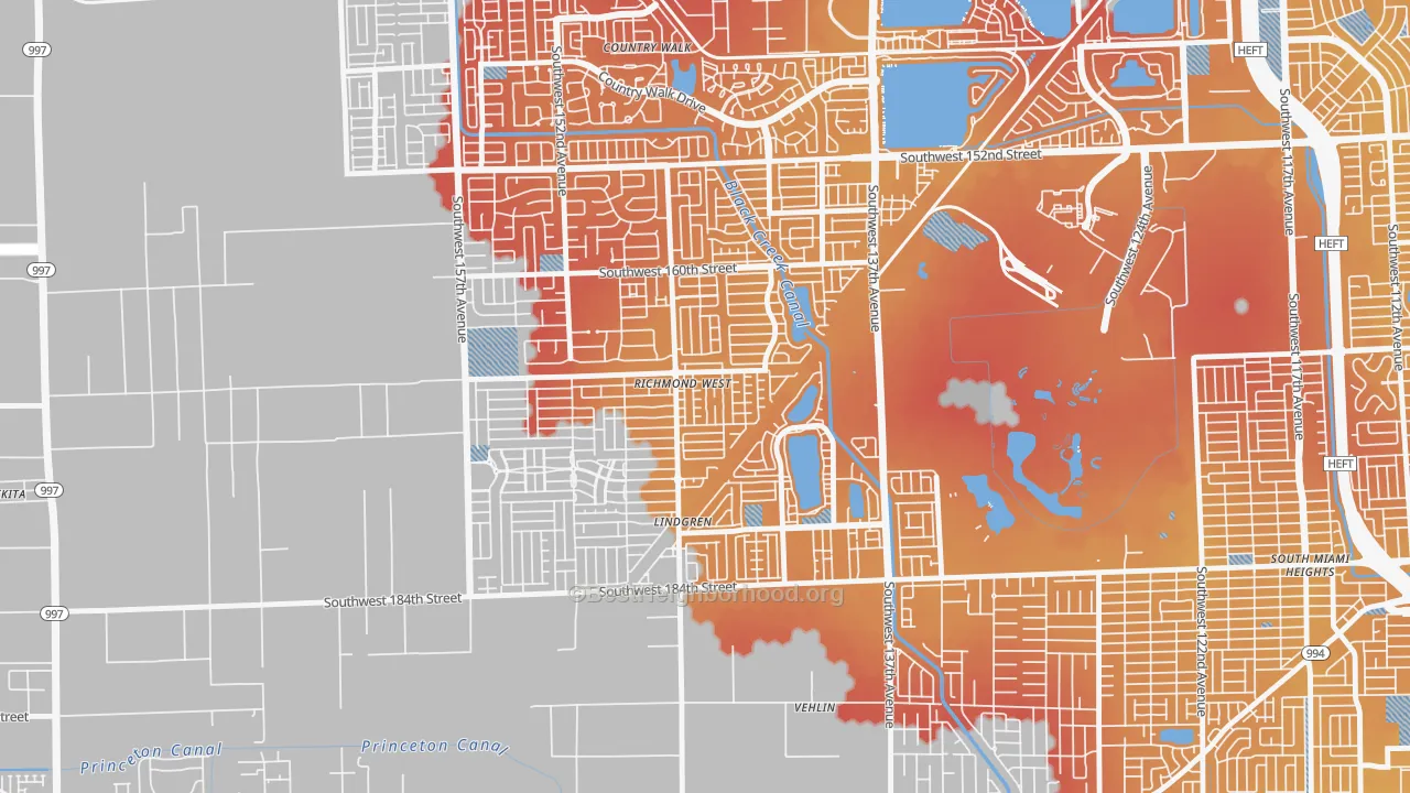 Transit Grade map of Richmond West, FL
