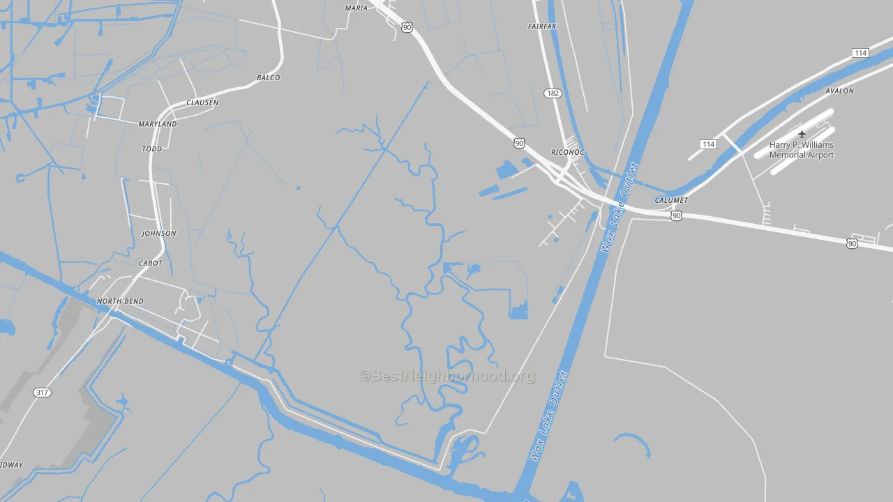 Transit Grade map of Richohoc, LA
