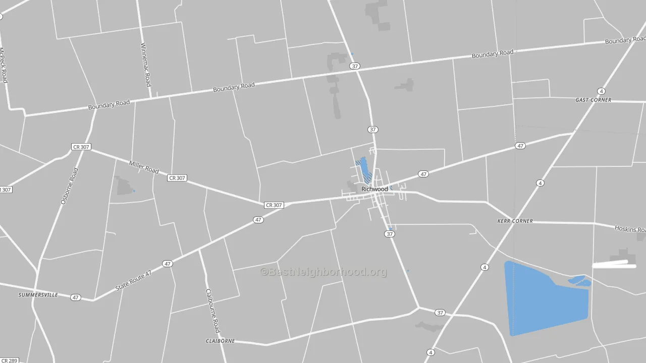 Transit Grade map of Richwood, OH