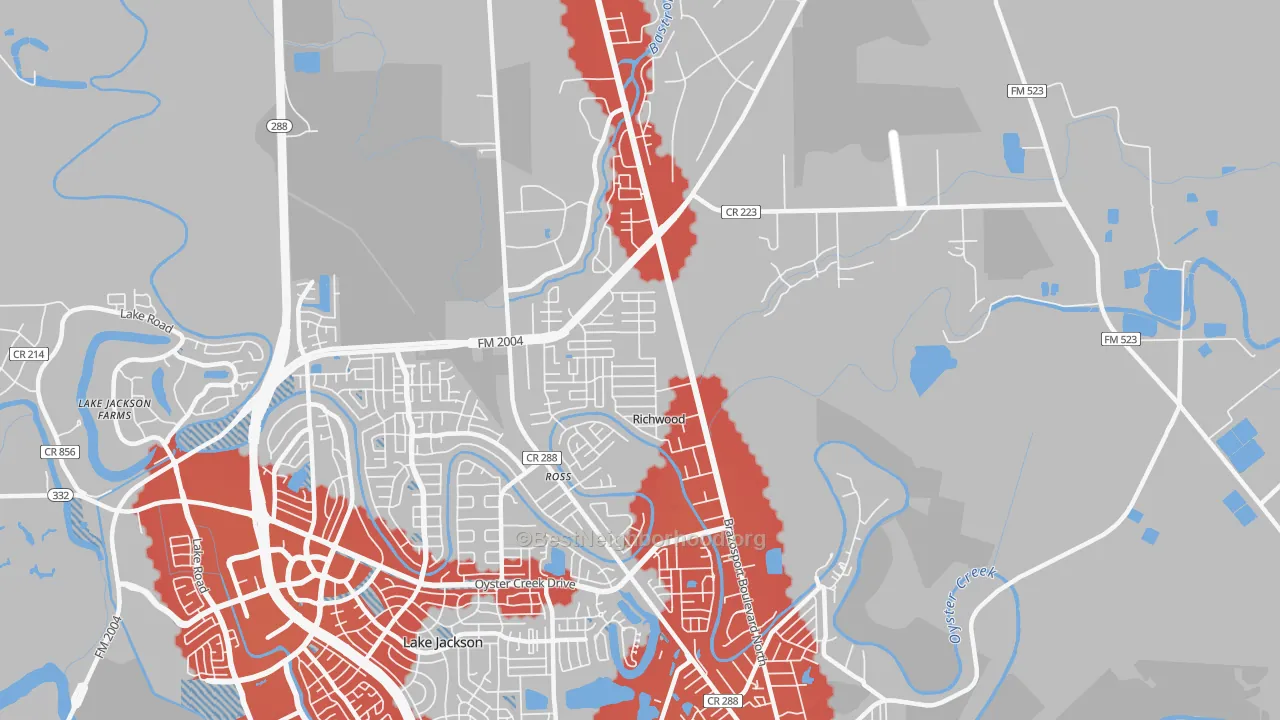 Transit Grade map of Richwood, TX