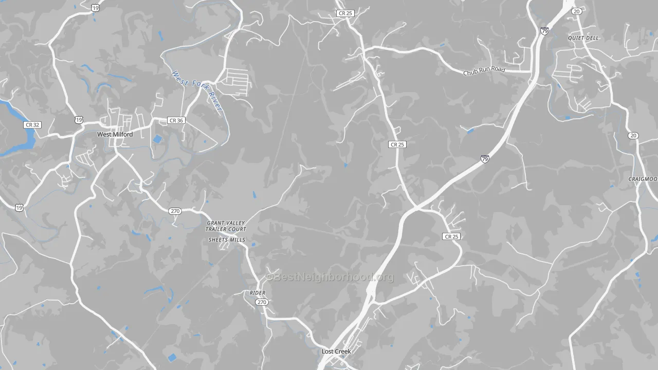 Transit Grade map of Rider, WV