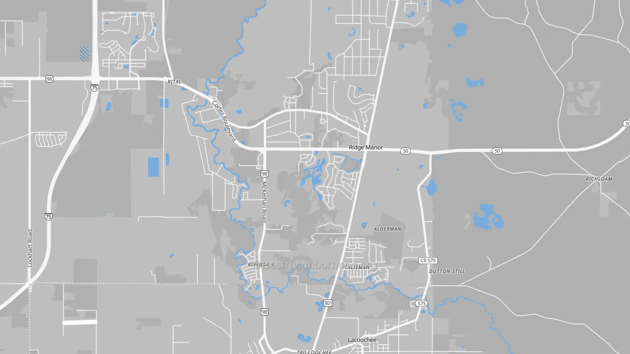 Transit Grade map of Ridge Manor, FL