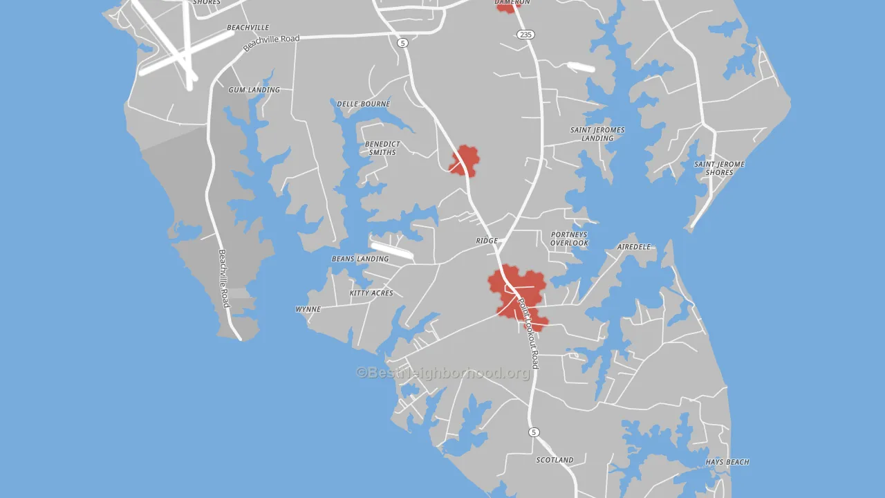 Transit Grade map of Ridge, MD