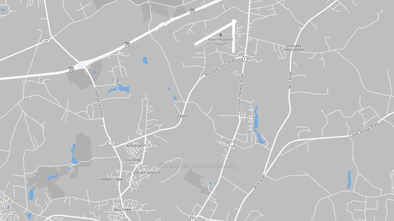Transit Grade map of Ridgecrest, SC