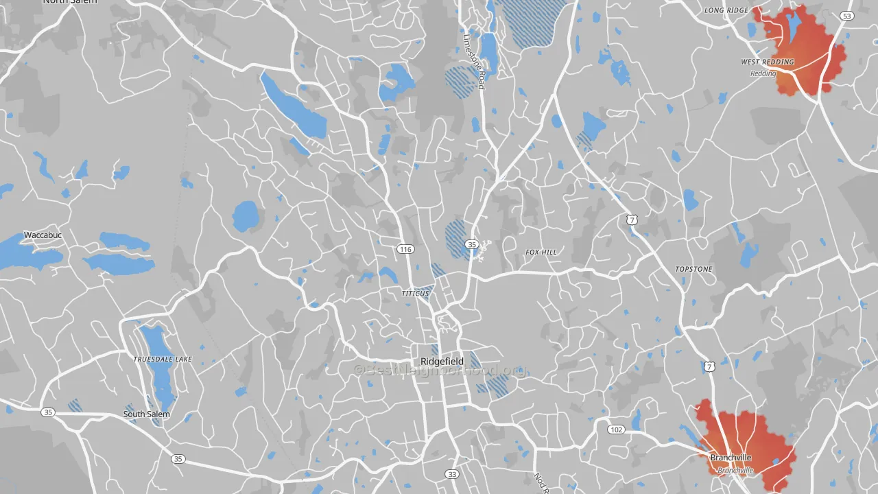 Transit Grade map of Ridgefield, CT