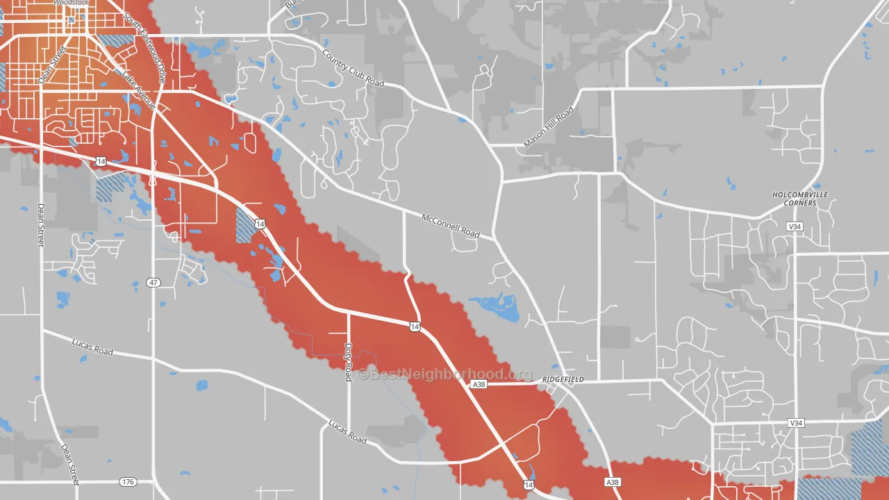 Transit Grade map of Ridgefield, IL