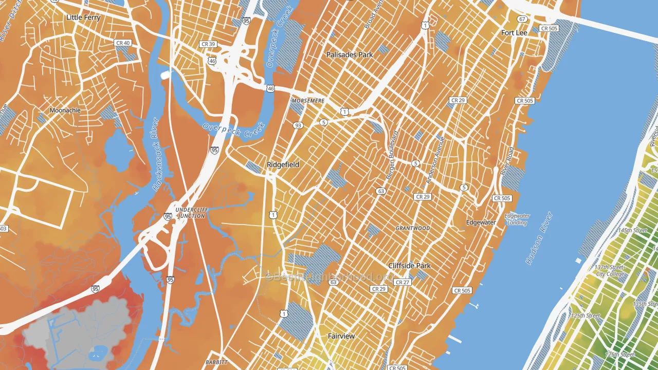 Transit Grade map of Ridgefield, NJ