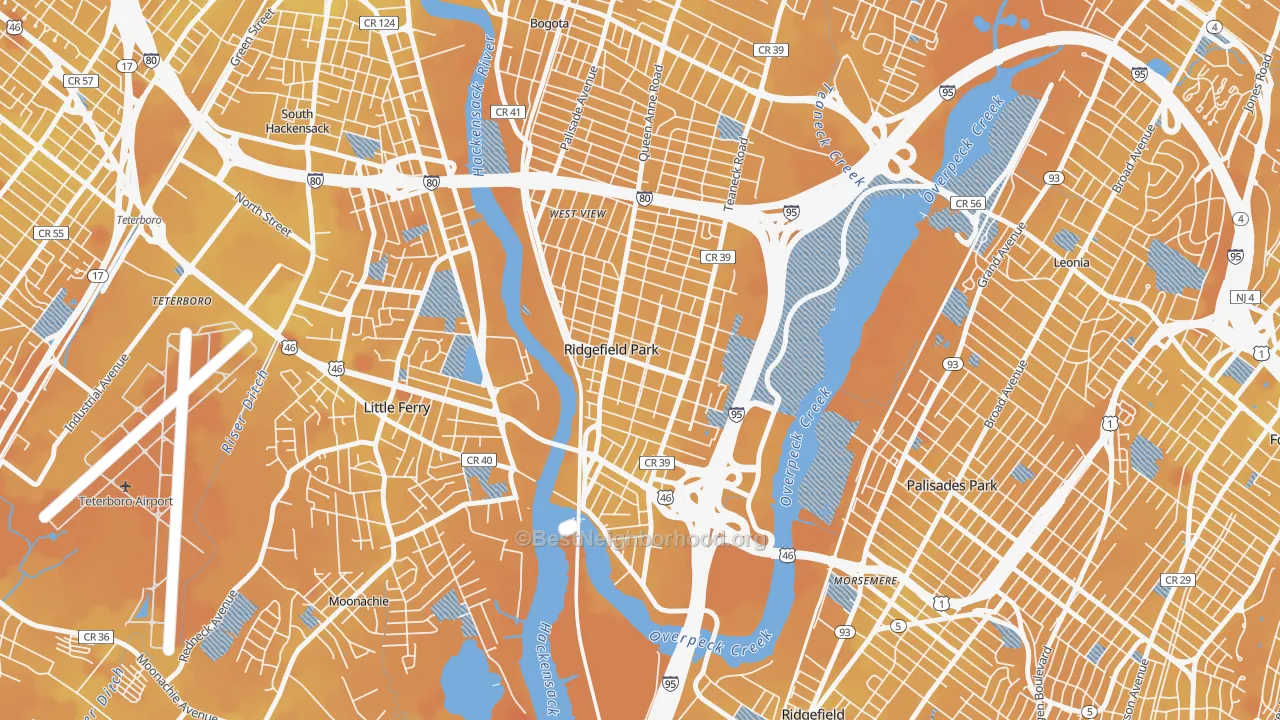 Transit Grade map of Ridgefield Park, NJ