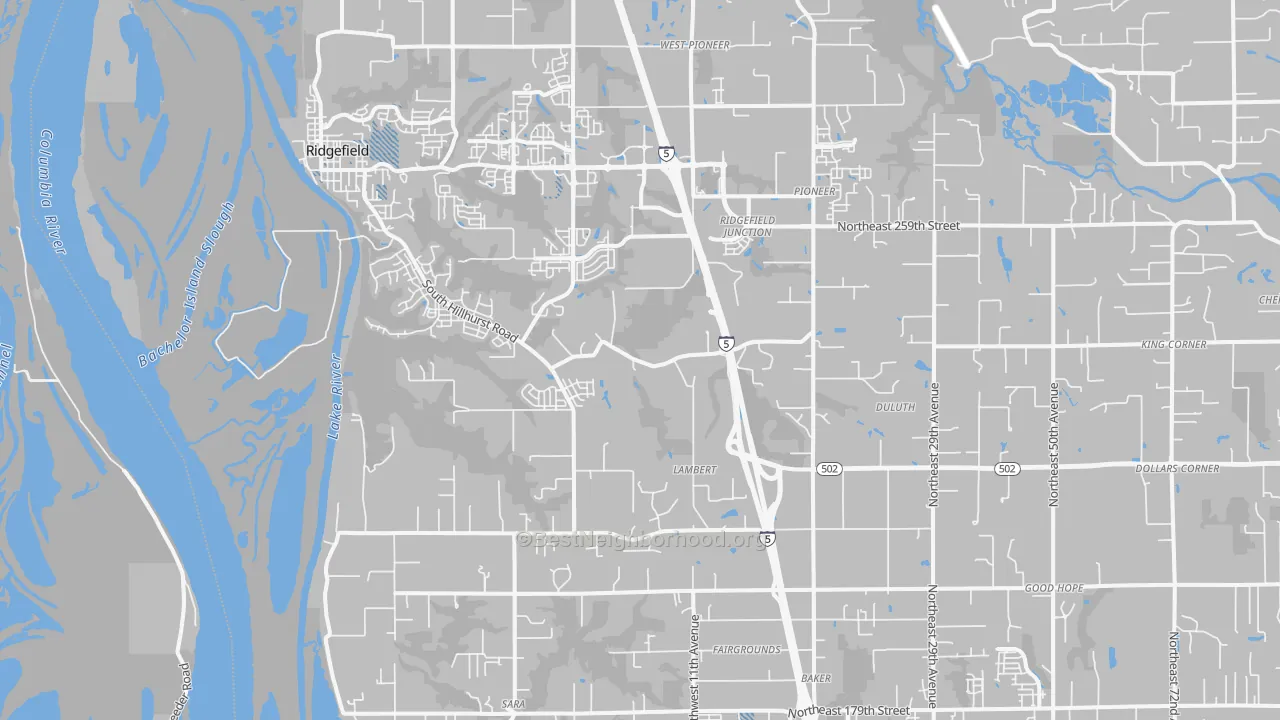 Transit Grade map of Ridgefield, WA