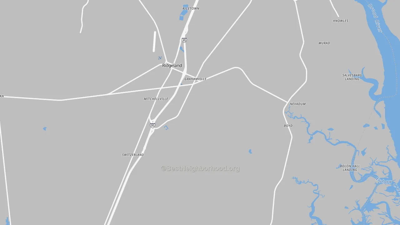 Transit Grade map of Ridgeland, SC