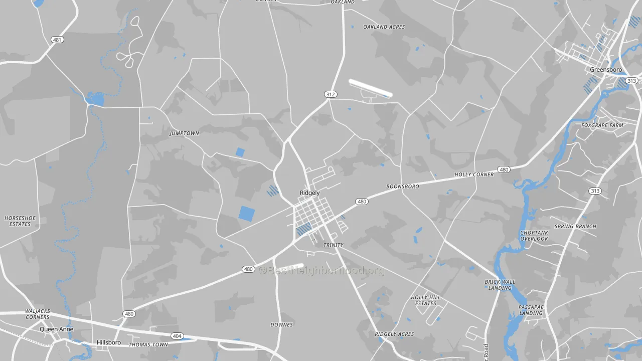 Transit Grade map of Ridgely, MD