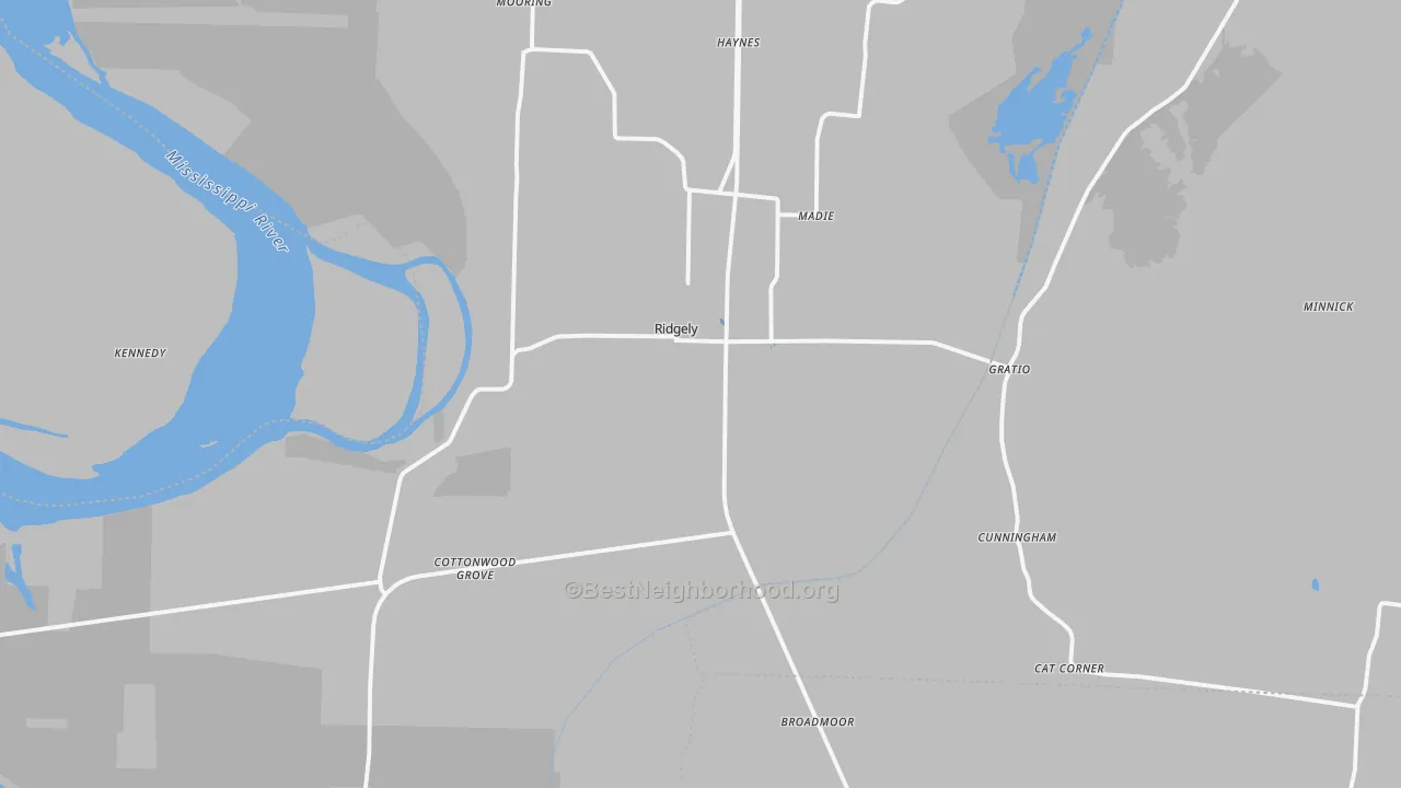 Transit Grade map of Ridgely, TN
