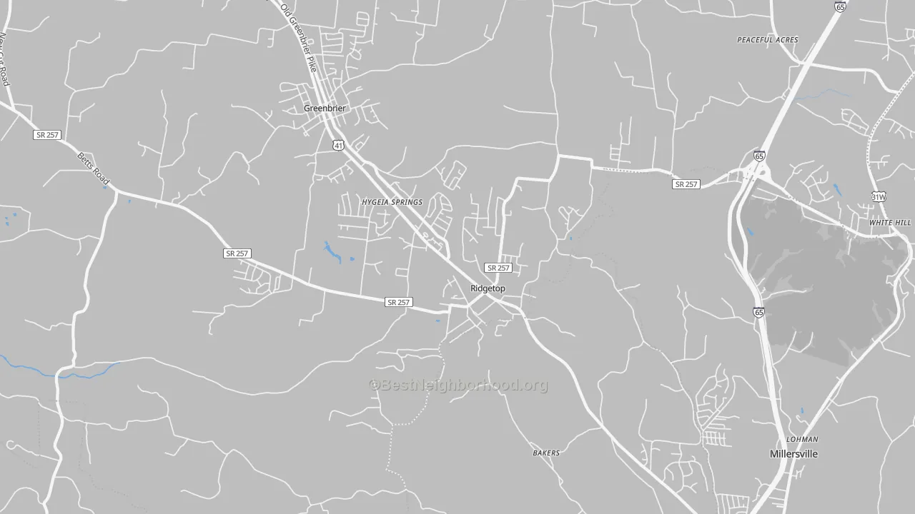 Transit Grade map of Ridgetop, TN
