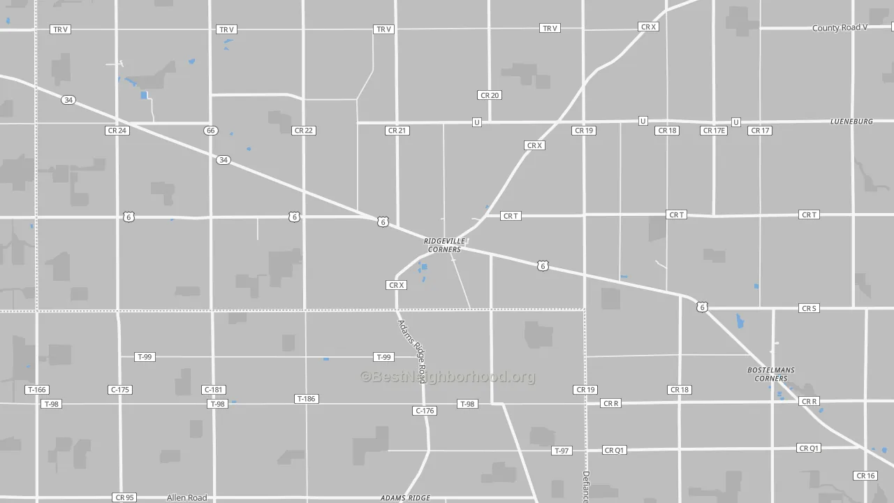 Transit Grade map of Ridgeville Corners, OH