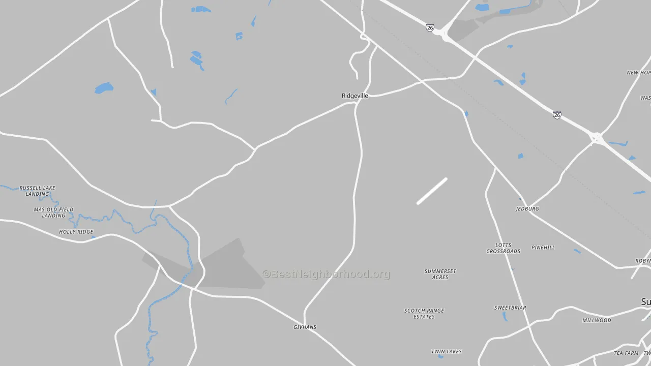 Transit Grade map of Ridgeville, SC