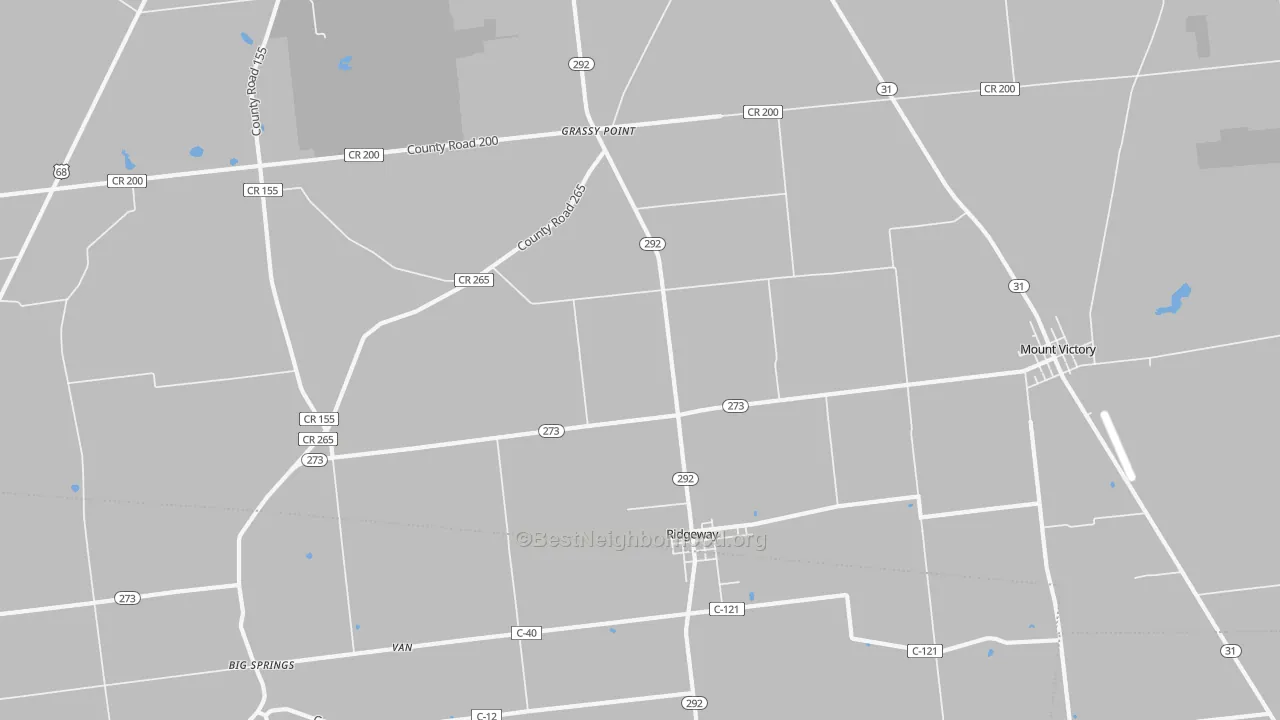 Transit Grade map of Ridgeway, OH