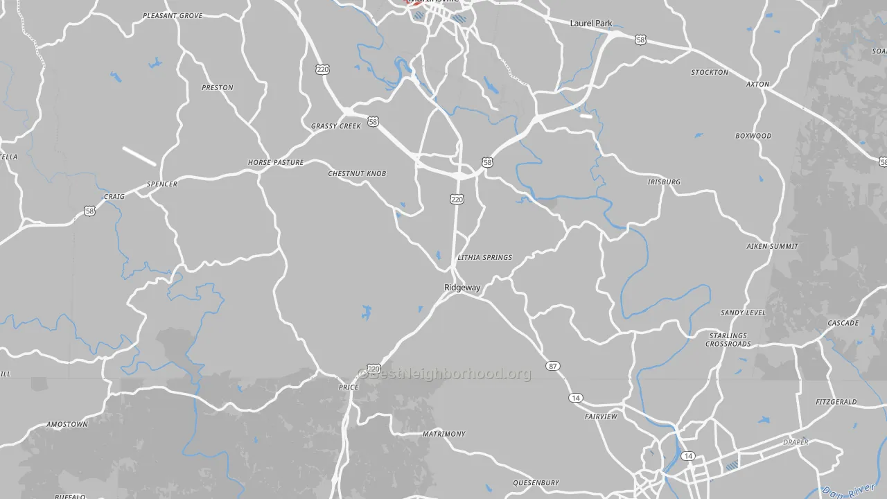 Transit Grade map of Ridgeway, VA