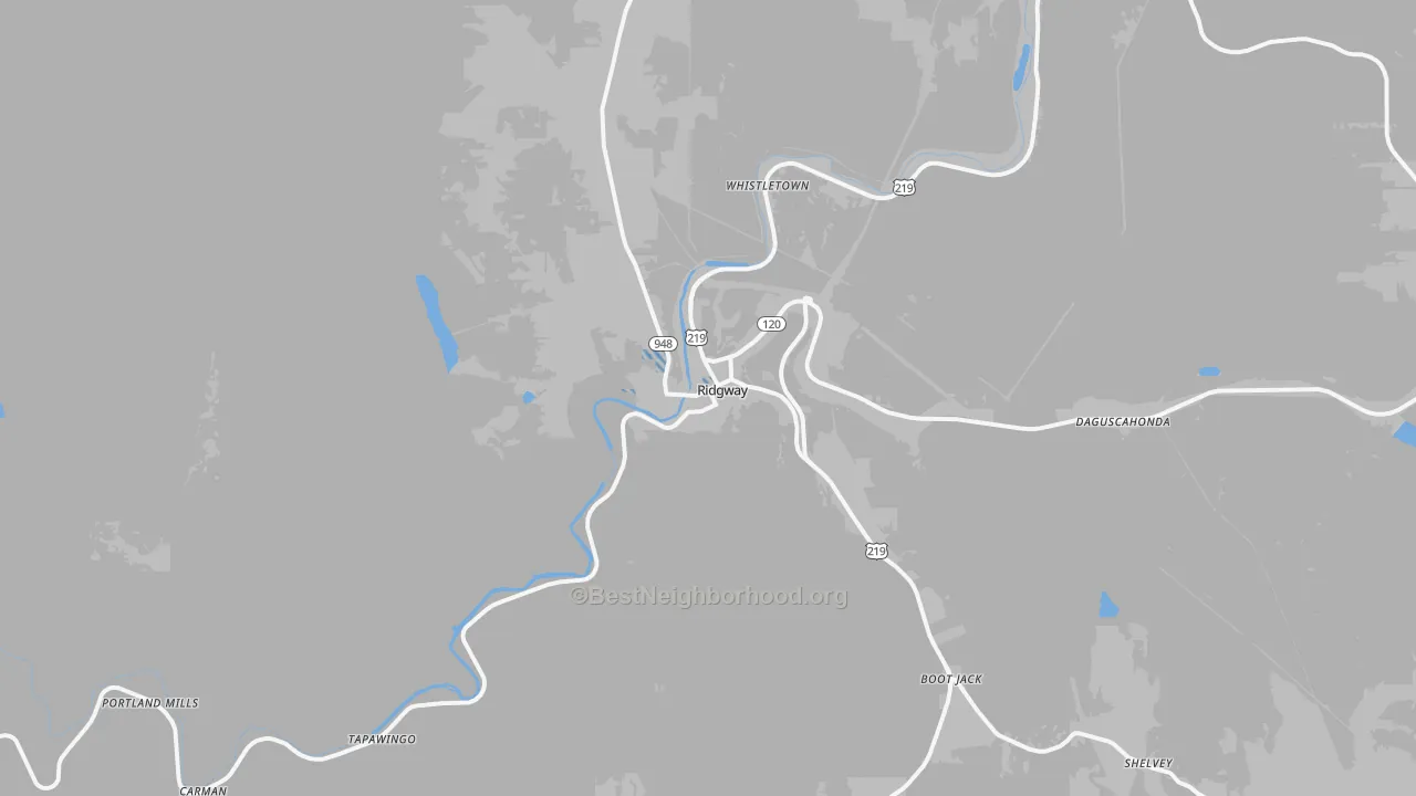Transit Grade map of Ridgway, PA