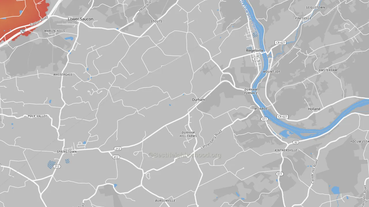 Transit Grade map of Riegelsville, PA