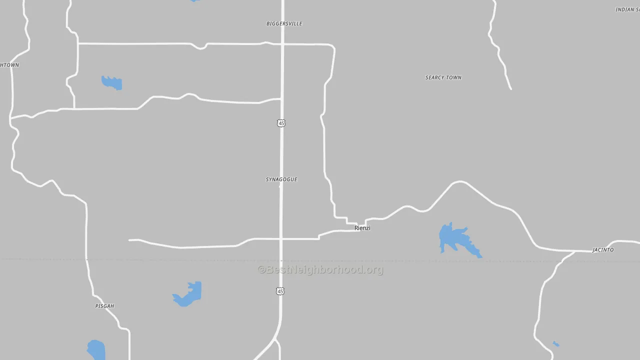 Transit Grade map of Rienzi, MS