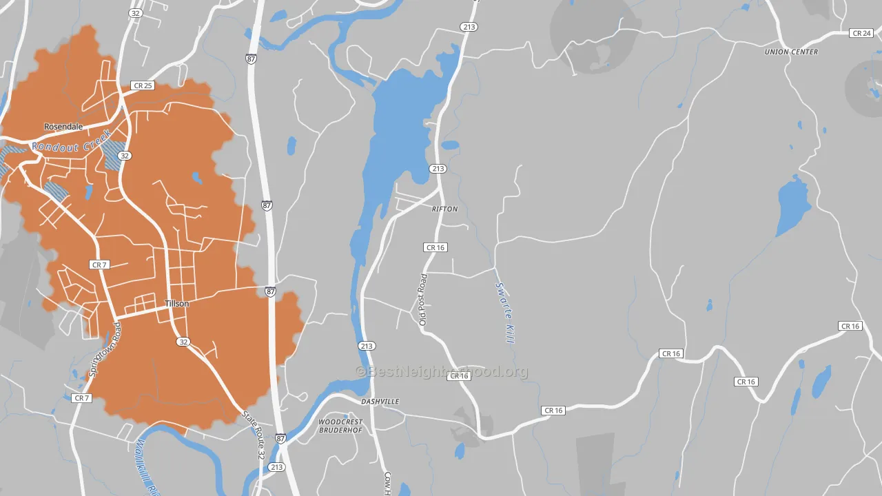 Transit Grade map of Rifton, NY