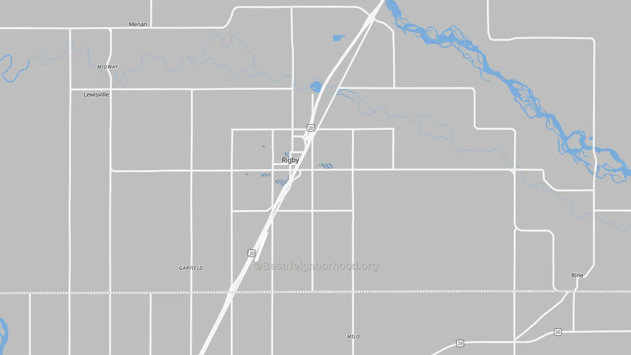 Transit Grade map of Rigby, ID