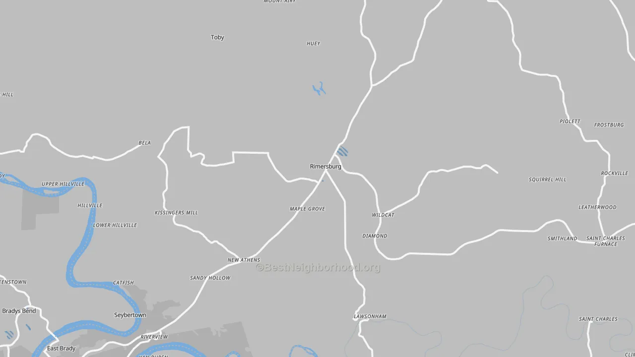 Transit Grade map of Rimersburg, PA