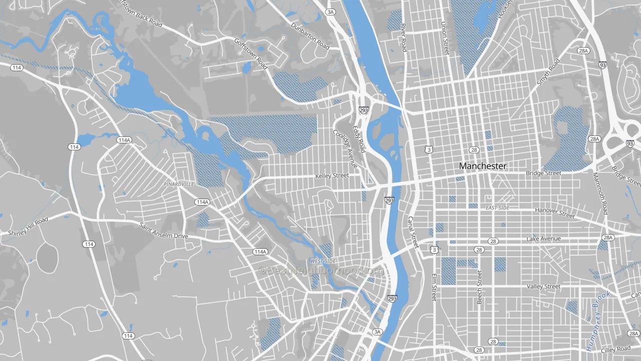 Transit Grade map of Rimmon Heights, Manchester, NH