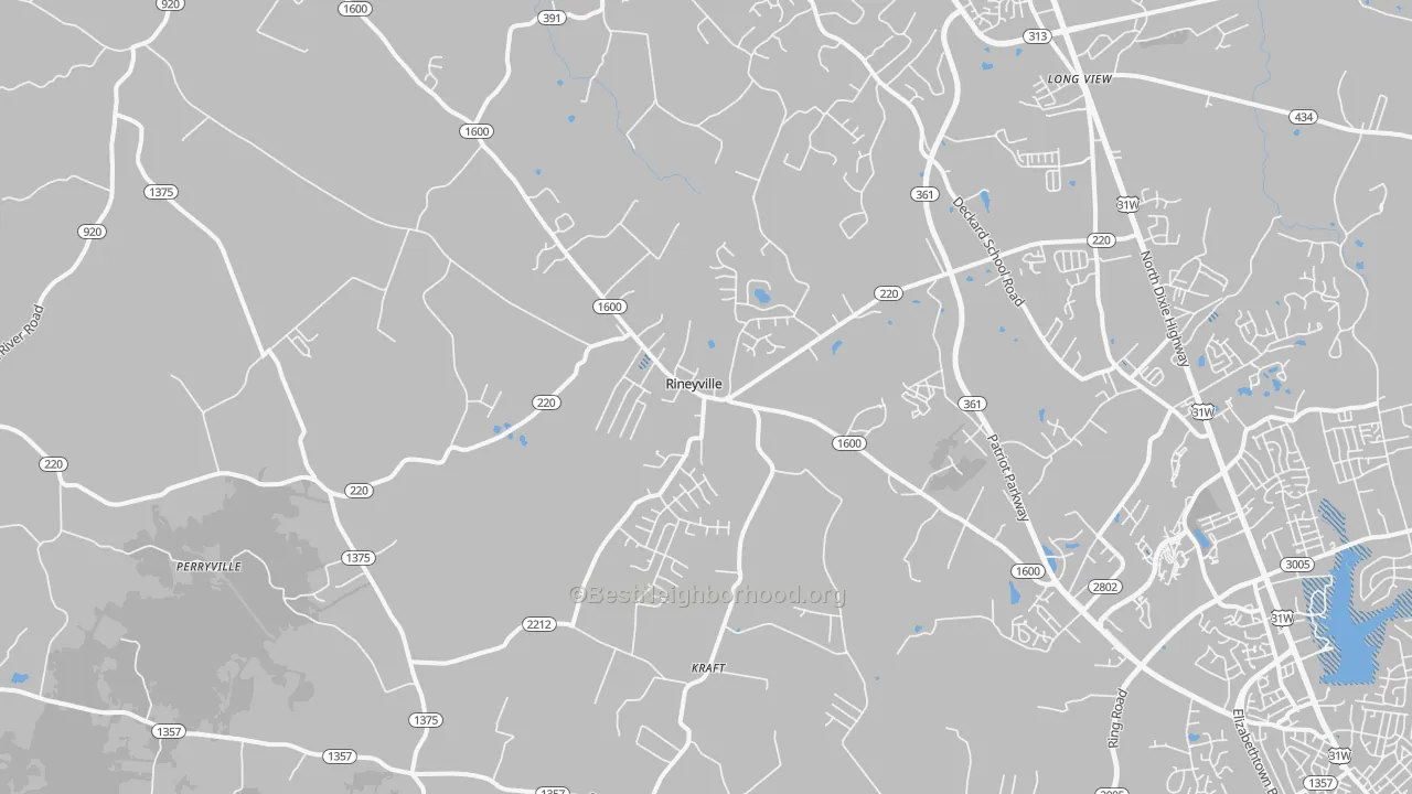 Transit Grade map of Rineyville, KY
