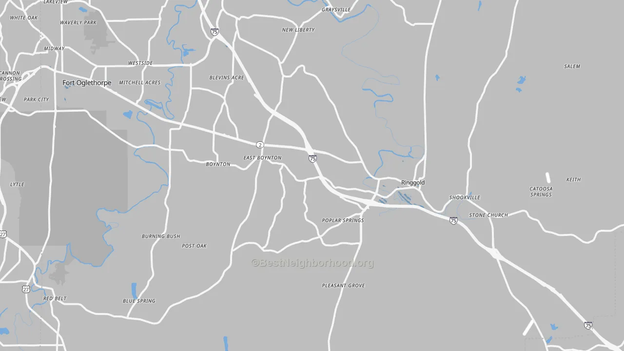 Transit Grade map of Ringgold, GA