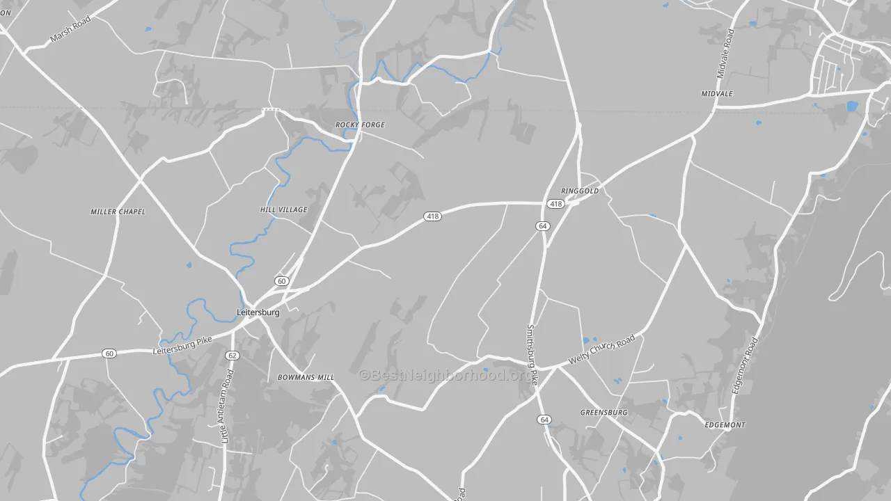 Transit Grade map of Ringgold, MD