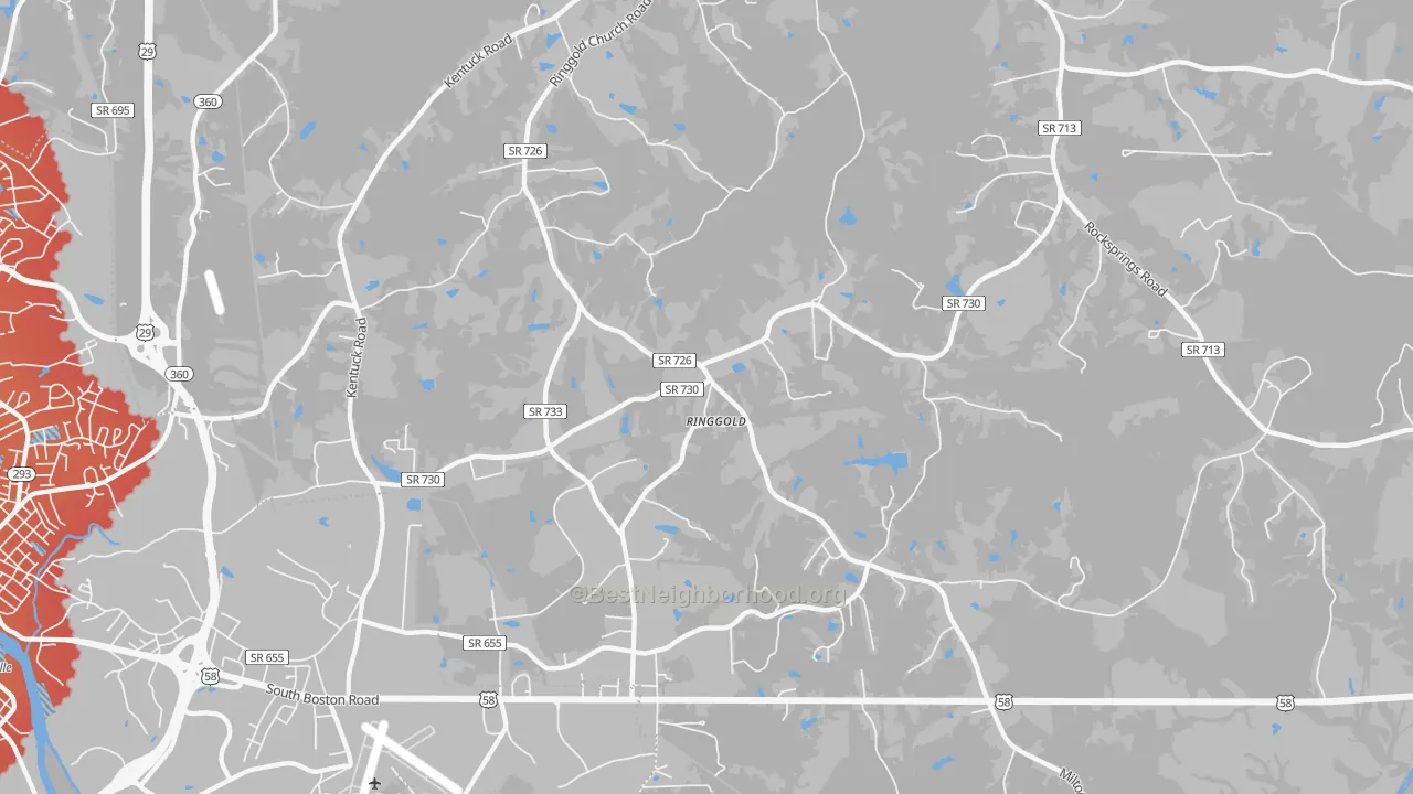 Transit Grade map of Ringgold, VA