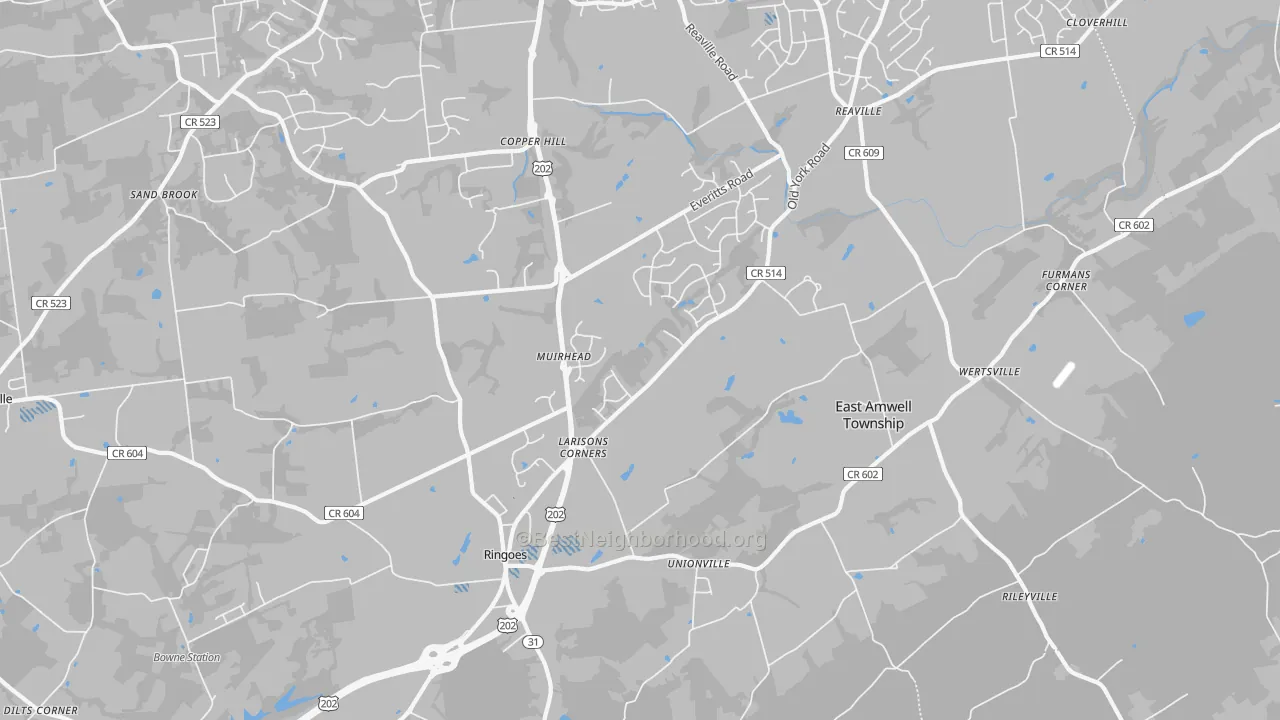 Transit Grade map of Ringoes, NJ