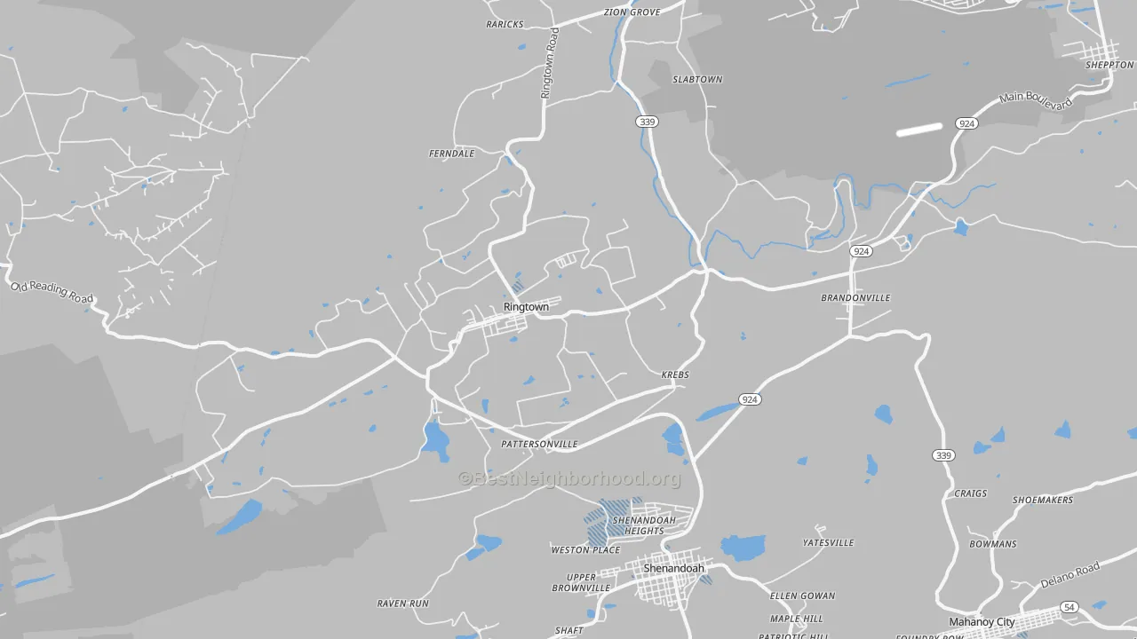 Transit Grade map of Ringtown, PA