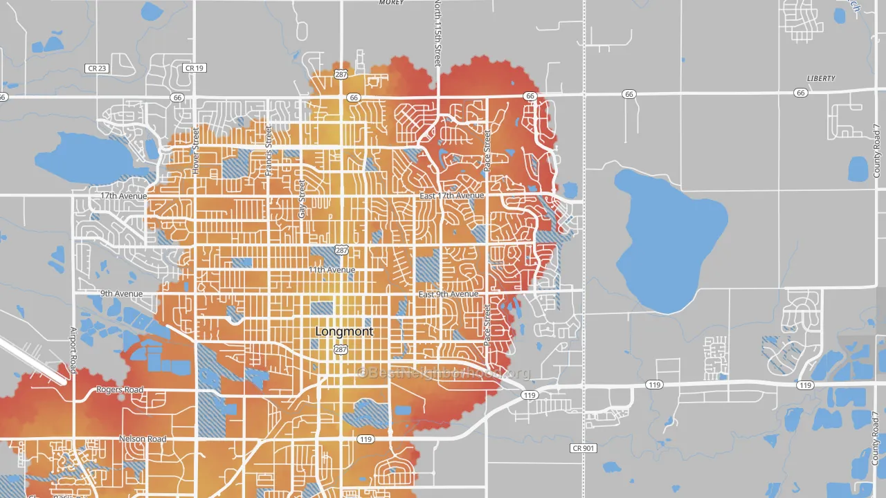 Transit Grade map of Rinn, CO