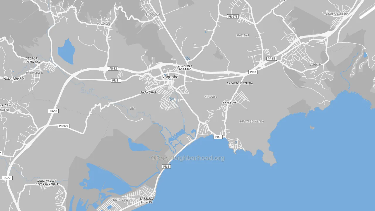 Transit Grade map of Rio Blanco, PR