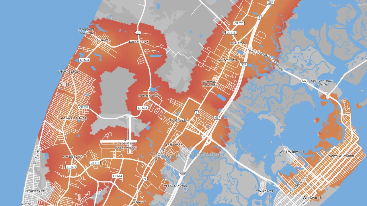 Transit Grade map of Rio Grande, NJ