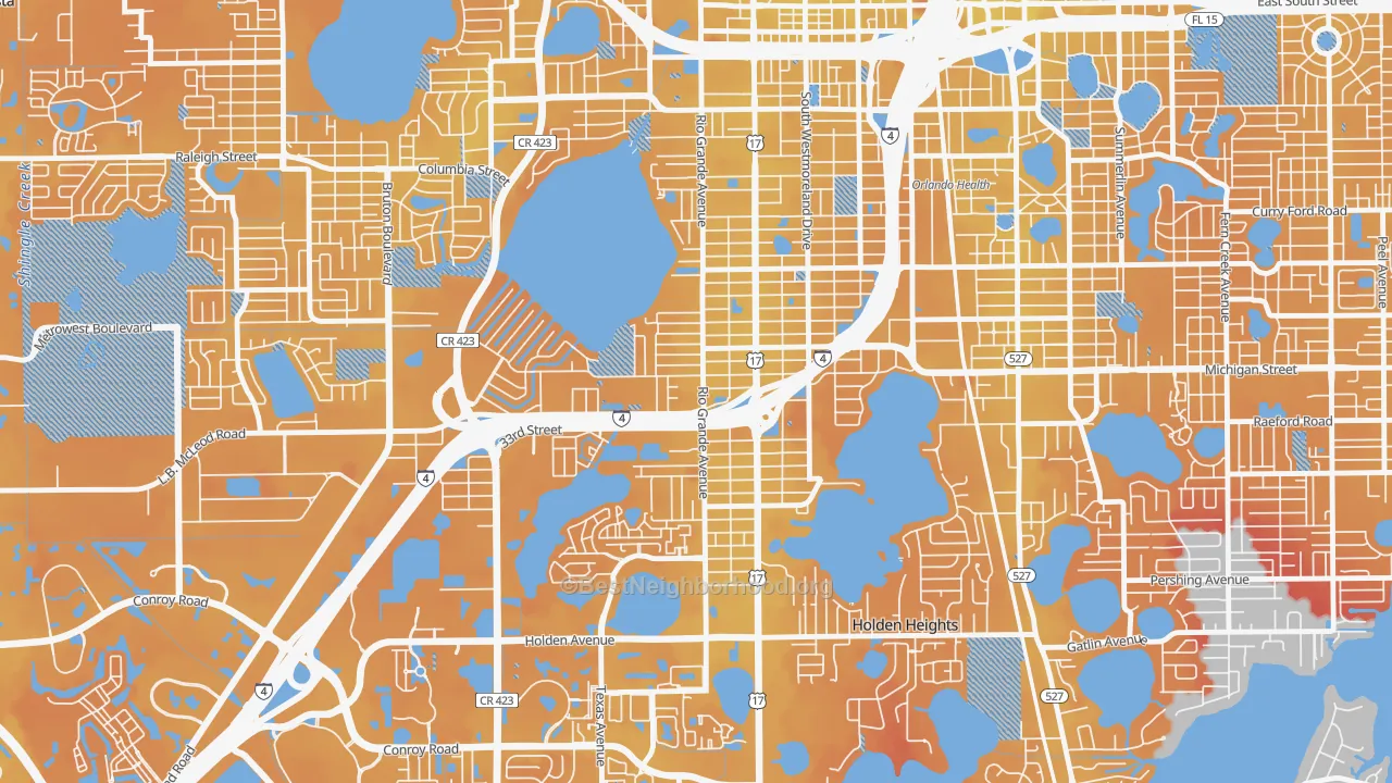 Transit Grade map of Rio Grande Park, Orlando, FL