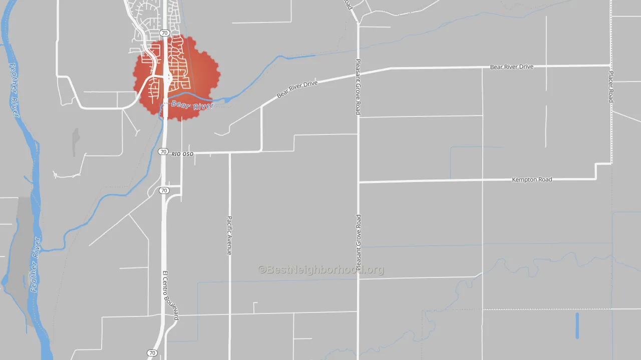 Transit Grade map of Rio Oso, CA
