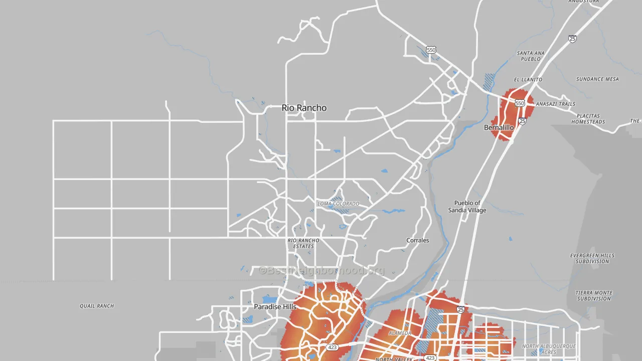 Transit Grade map of Rio Rancho, NM